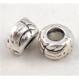 bead, tibetan silver Non-Nickel, approx 10-14mm, 5mm hole [DK10277]