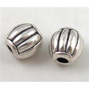 bead, tibetan silver Non-Nickel, approx 10-14mm, 5mm hole [DK10279]