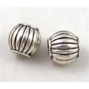 round bead, tibetan silver Non-Nickel, approx 10-14mm, 5mm hole [DK10280]