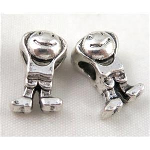 bead, tibetan silver Non-Nickel, approx 10-14mm, 5mm hole [DK10281]