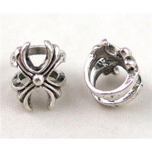 bead, tibetan silver Non-Nickel, approx 10-14mm, 5mm hole [DK10282]