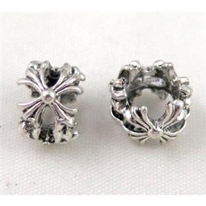 bead, tibetan silver Non-Nickel, approx 10-14mm, 5mm hole [DK10283]