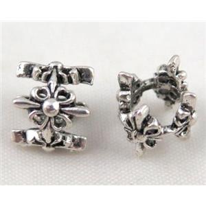 bead, tibetan silver Non-Nickel, approx 10-14mm, 5mm hole [DK10284]