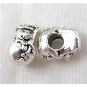 bead, tibetan silver Non-Nickel, approx 10-14mm, 5mm hole [DK10287]