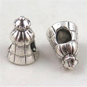 bead, tibetan silver Non-Nickel, approx 10-14mm, 5mm hole [DK10291]
