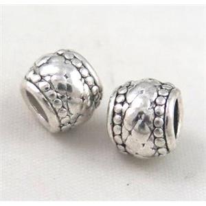 bead, tibetan silver Non-Nickel, approx 10-14mm, 5mm hole [DK10292]