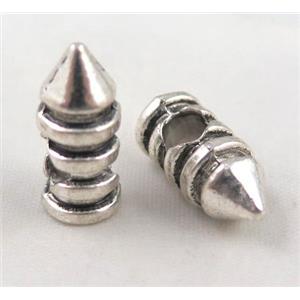 bead, tibetan silver Non-Nickel, approx 10x18mm, 5mm hole [DK10293]