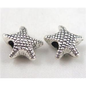 bead, tibetan silver Non-Nickel, approx 10-14mm, 5mm hole [DK10313]