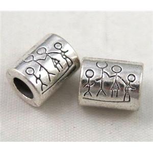 bead, tibetan silver Non-Nickel, approx 10-14mm, 5mm hole [DK10319]