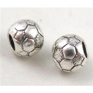 football beads Sport tibetan silver Non-Nickel, approx 10-14mm, 5mm hole [DK10324]