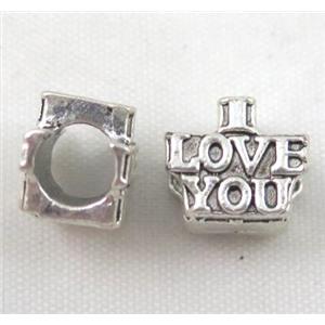 bead, tibetan silver Non-Nickel, approx 10-14mm, 5mm hole [DK10325]