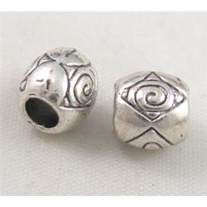 bead, tibetan silver Non-Nickel, approx 10-14mm, 5mm hole [DK10331]
