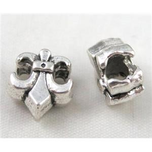 bead, tibetan silver Non-Nickel, approx 10-14mm, 5mm hole [DK10333]