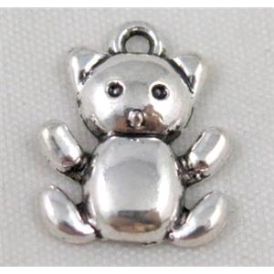 Tibetan silver bear pendant, Non-nickel, approx 12x16mm [DK10381]