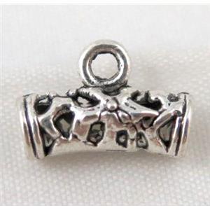 Tibetan silver hanger bead, Non-Nickel, approx 5.5x15mm, 3mm hole [DK10396]