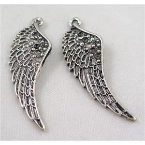 Tibetan silver wing pendant, Non-nickel, approx 13x40mm [DK10402]