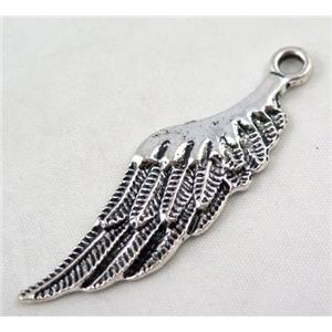 Tibetan silver wing pendant, Non-nickel, approx 17x57mm [DK10403]