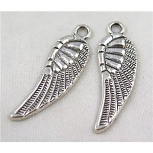 Tibetan silver angel wing pendant, Non-nickel, approx 12x36mm [DK10404]