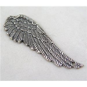 Tibetan silver angel wing pendant, Non-nickel, approx 16x50mm [DK10407]