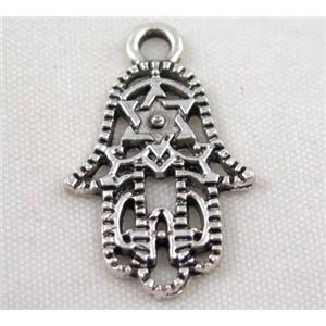 Tibetan silver hamsahand pendant, Non-nickel, approx 15x25mm [DK10409]