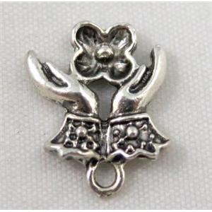 Tibetan silver pendant, Non-nickel, approx 14x14mm [DK10410]