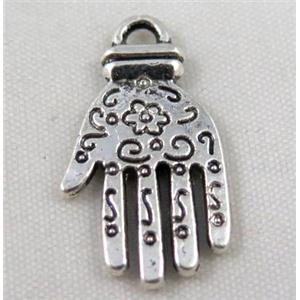 Tibetan silver hamsahand pendant, Non-nickel, approx 14x24mm [DK10411]