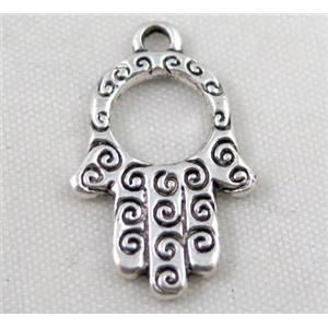 Tibetan silver hamsahand pendant, Non-nickel, approx 13x21mm [DK10412]