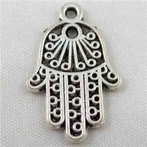 Tibetan silver hamsahand pendant, Non-nickel, approx 15x24mm [DK10415]