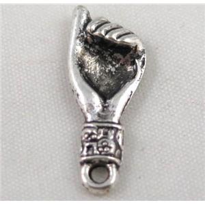 Tibetan silver hand pendant, Non-nickel, approx 10x23mm [DK10416]