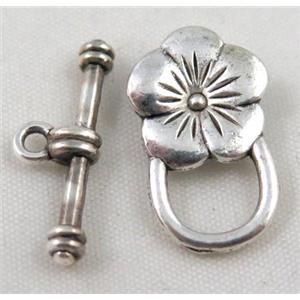 Tibetan Silver Toggle Clasp Non-Nickel, approx 14x21mm, stick 22mm [DK10418]
