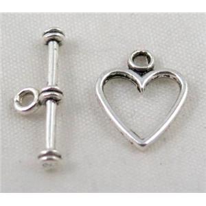 Tibetan Silver Toggle Clasp Non-Nickel, approx 11mm dia, stick 18mm [DK10420]