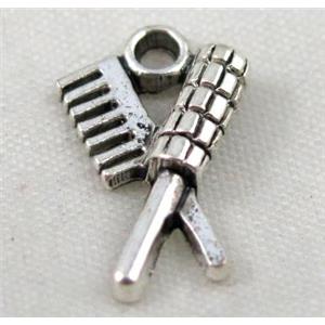 Tibetan silver pendant, Non-nickel, approx 10x17mm [DK10430]