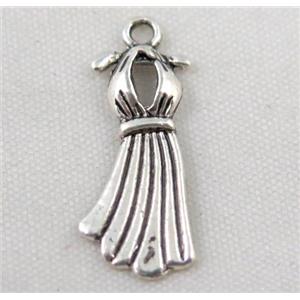 Tibetan silver skirt pendant, Non-nickel, approx 10x22mm [DK10431]