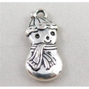 Tibetan silver christmas kids pendant, Non-nickel, approx 8x18mm [DK10435]