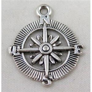 Tibetan silver pendant, Non-nickel, approx 21mm dia [DK10443]