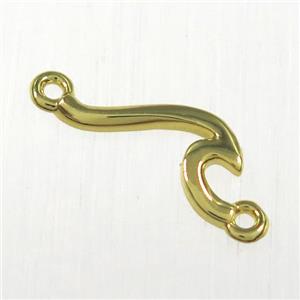 copper snake connector, gold plated, approx 16mm [FD10471]