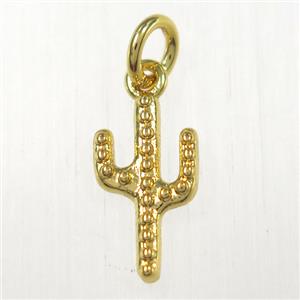 copper cactus pendants, gold plated, approx 8-16mm [FD10478]
