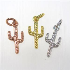 copper cactus pendants, mixed color, approx 8-16mm [FD10479]