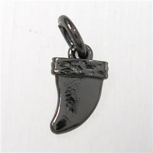 copper pendants, horn, black plated, approx 6-10mm [FD10481]