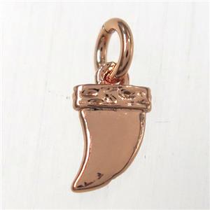 copper pendants, horn, rose gold, approx 6-10mm [FD10482]