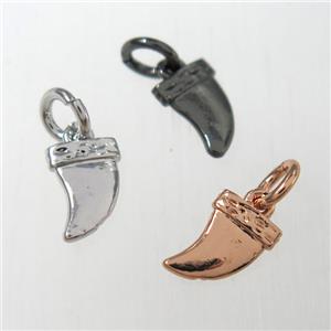 copper pendants, horn, mixed color, approx 6-10mm [FD10483]