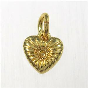copper heart pendants, gold plated, approx 8mm [FD10484]