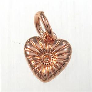 copper heart pendants, rose gold, approx 8mm [FD10486]