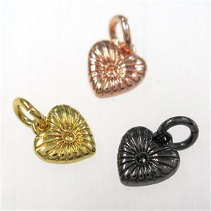 copper heart pendants, mixed color, approx 8mm [FD10488]