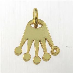 copper hand pendants, gold plated, approx 10mm [FD10489]