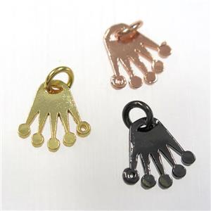 copper hand pendants, mixed color, approx 10mm [FD10493]