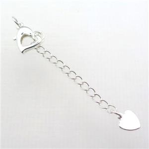 copper necklace extender, platinum plated, approx 12mm, 60mm length [FD10500]