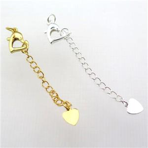 copper necklace extender, mix color, approx 12mm, 60mm length [FD10501]