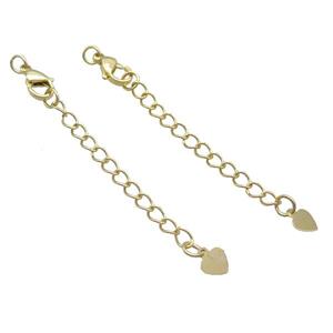 copper necklace extender, gold plated, approx 8x12mm, 60mm [FD10502-L]