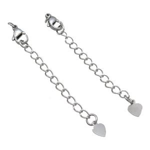 copper necklace extender, platinum plated, approx 8x12mm, 60mm [FD10503-L]